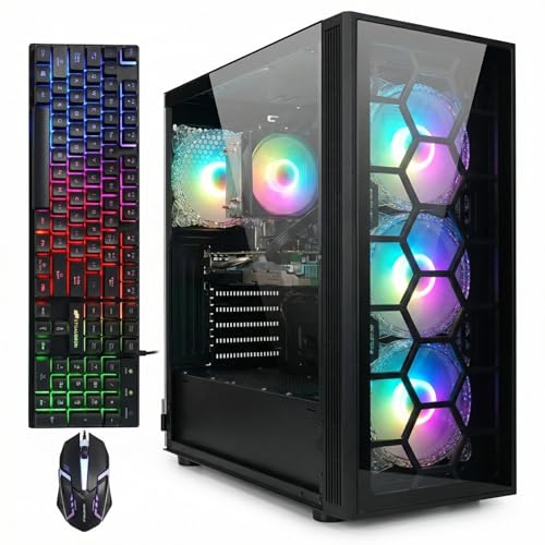 STGAubron Gaming PC Desktop,R7 5700X,RTX 3050 6G,16G DDR4,1T SSD